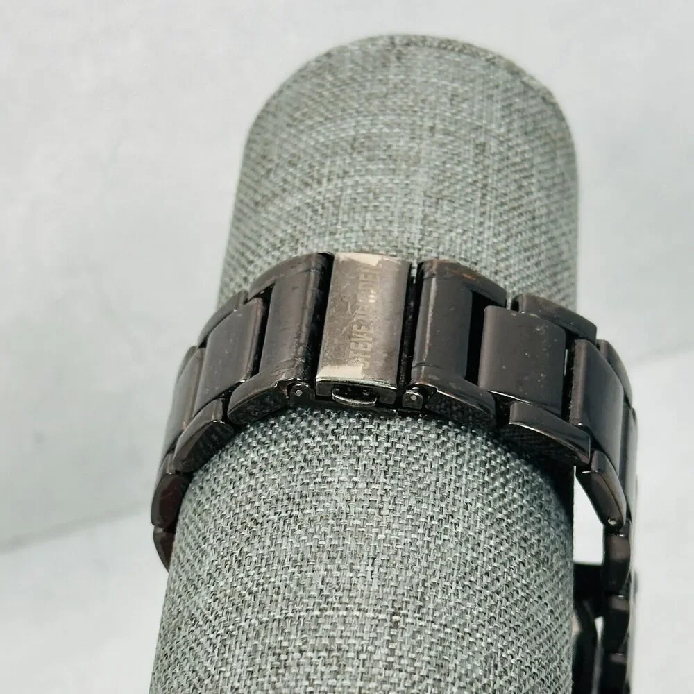 Steve Madden Watch Mens 48mm Dark Gray Rotating Bezel New Battery